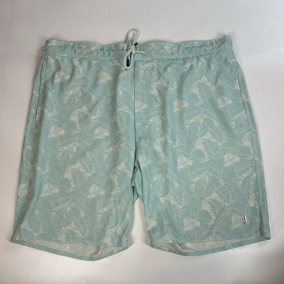 Johnnie-O Swim Trunks Men’s 2XL Crossbow Half Elastic Surf Short Green Beachy - Picture 1 of 12